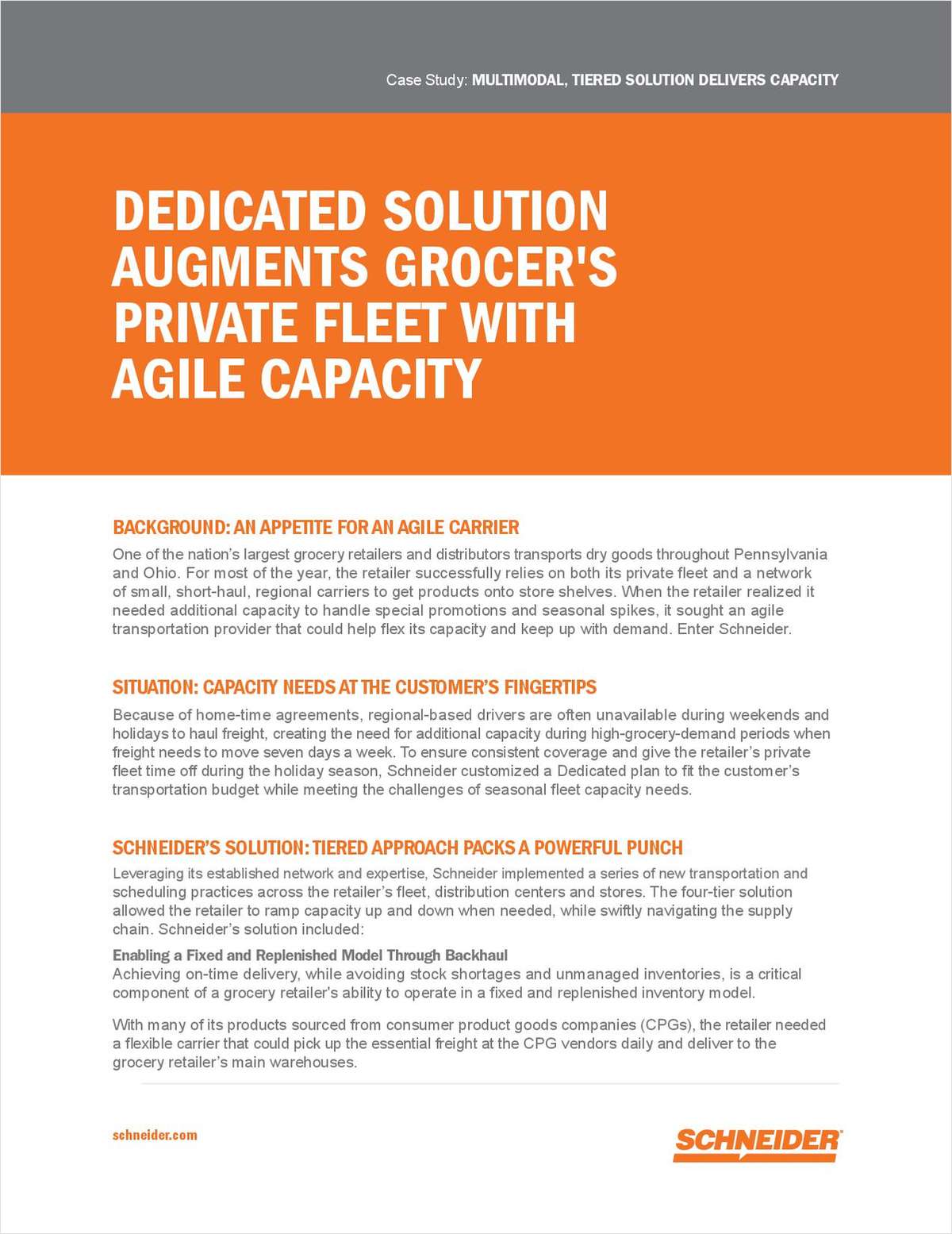 Dedicated Solution Augments Grocer's Private Fleet with Agile Capacity