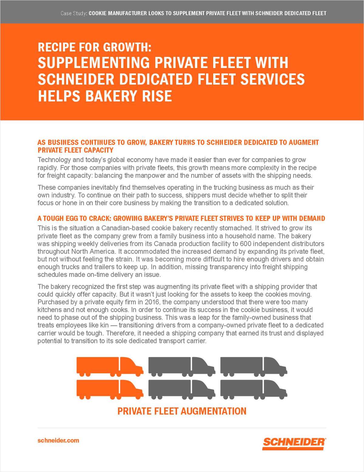 Bakery turns to Schneider to Augment Private Fleet Capacity