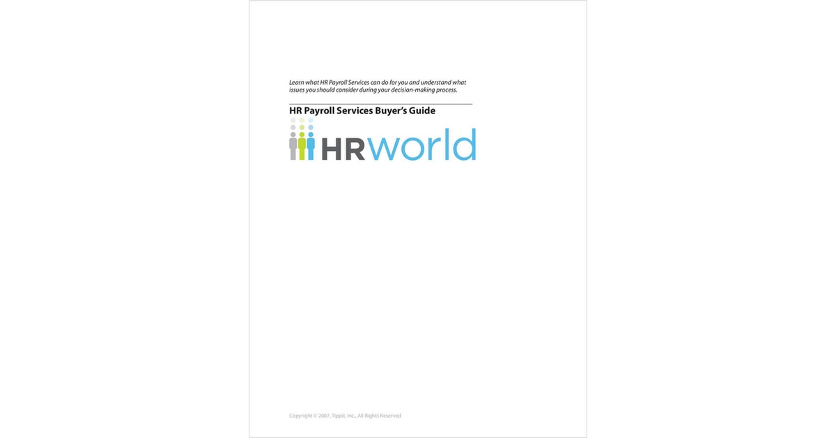 The HR World Payroll Services Buyer's Guide