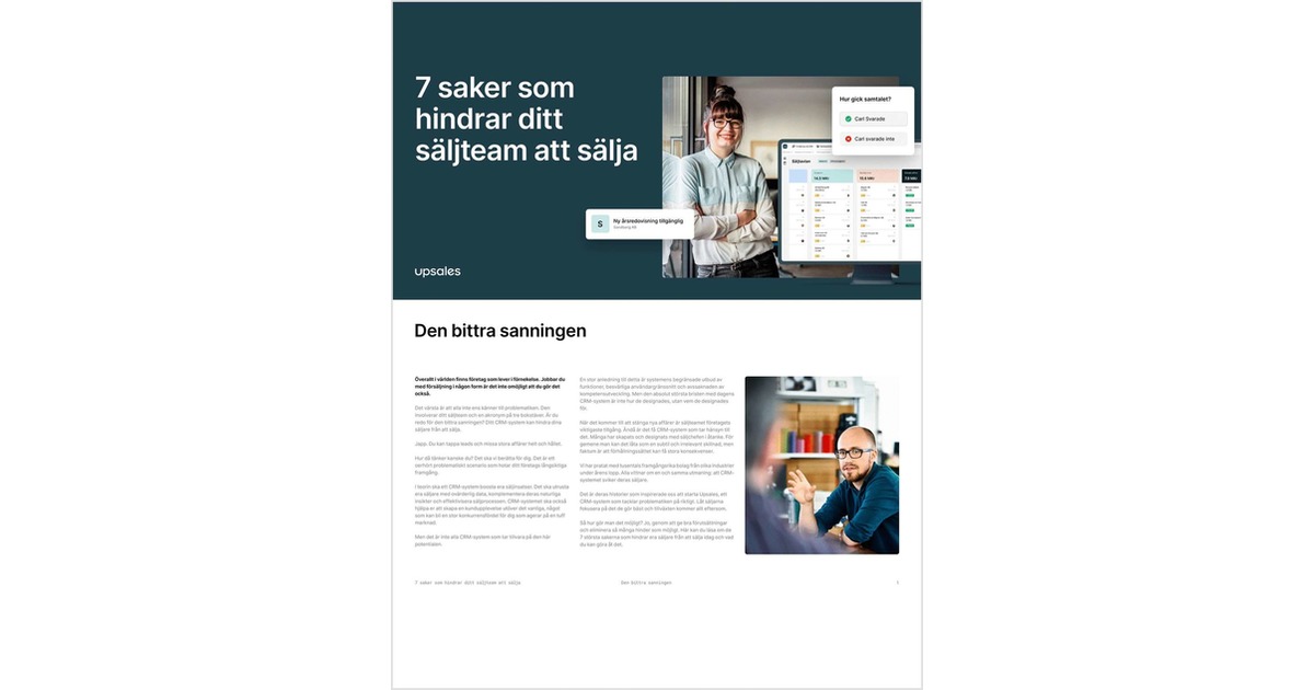 7 saker som hindrar ditt säljteam att sälja