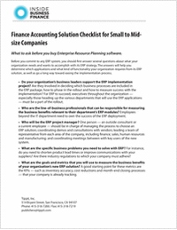 Finance Accounting Solution Checklist for Small to Mid-size Companies