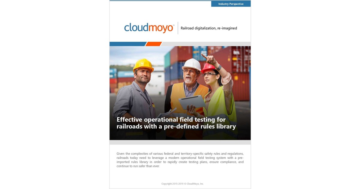 Effective operational field testing for railroads with a pre-defined ...