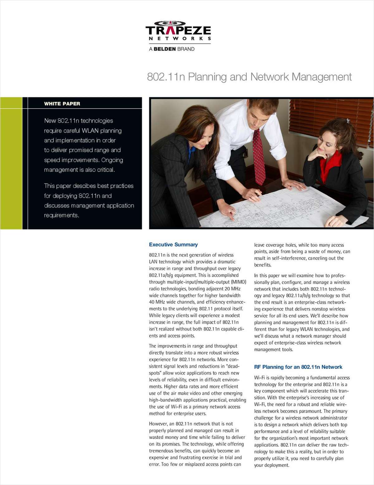 802.11n Planning and Network Management