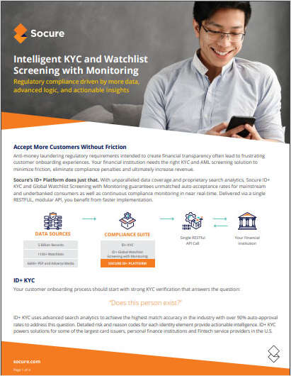 Intelligent KYC and Watchlist Screening with Monitoring