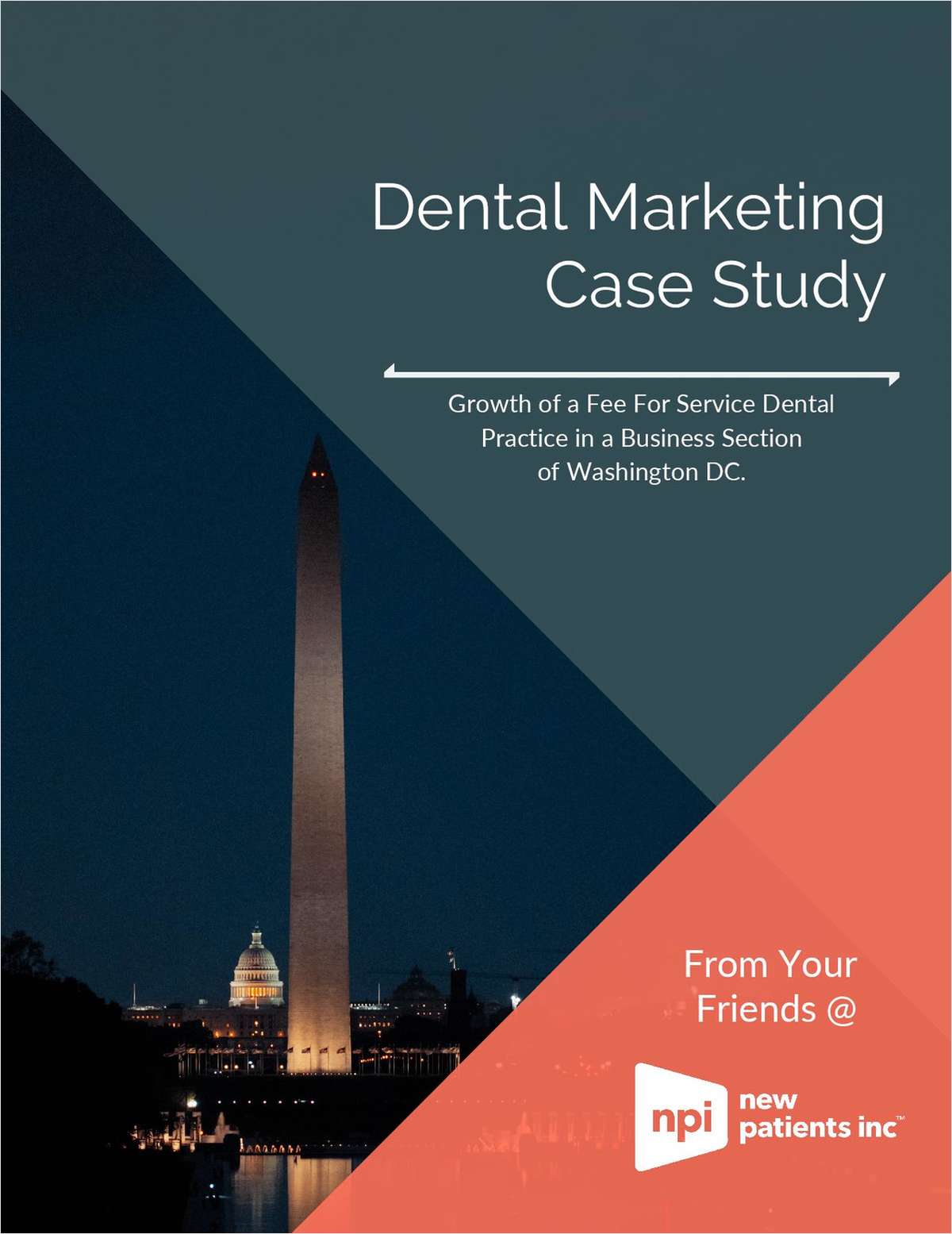 Growth of a fee for service dental practice in a business section of Washington DC.