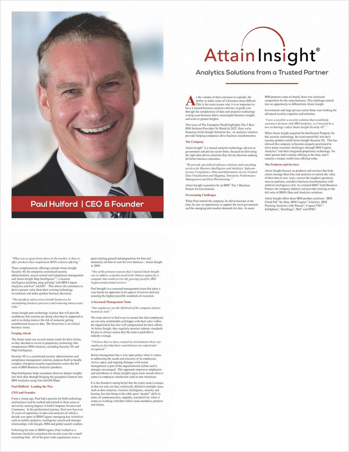 Attain Insight: Analytics Solutions from a Trusted Partner