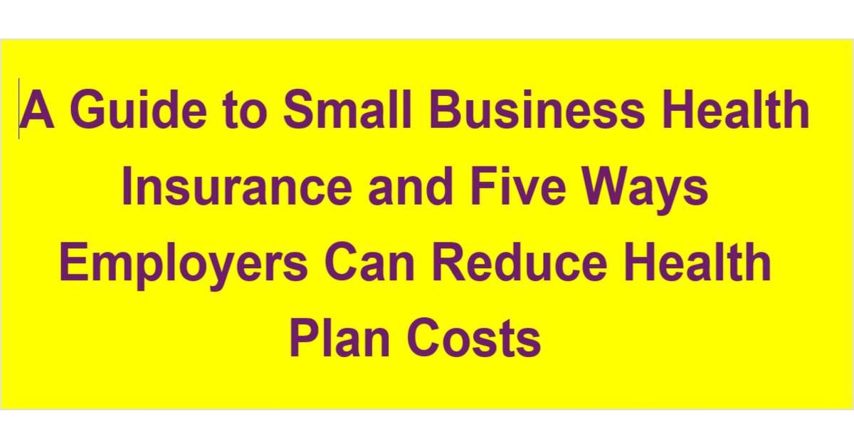 A Guide to Small Business Health Insurance and Five Ways Employers Can Reduce Health Plan Costs