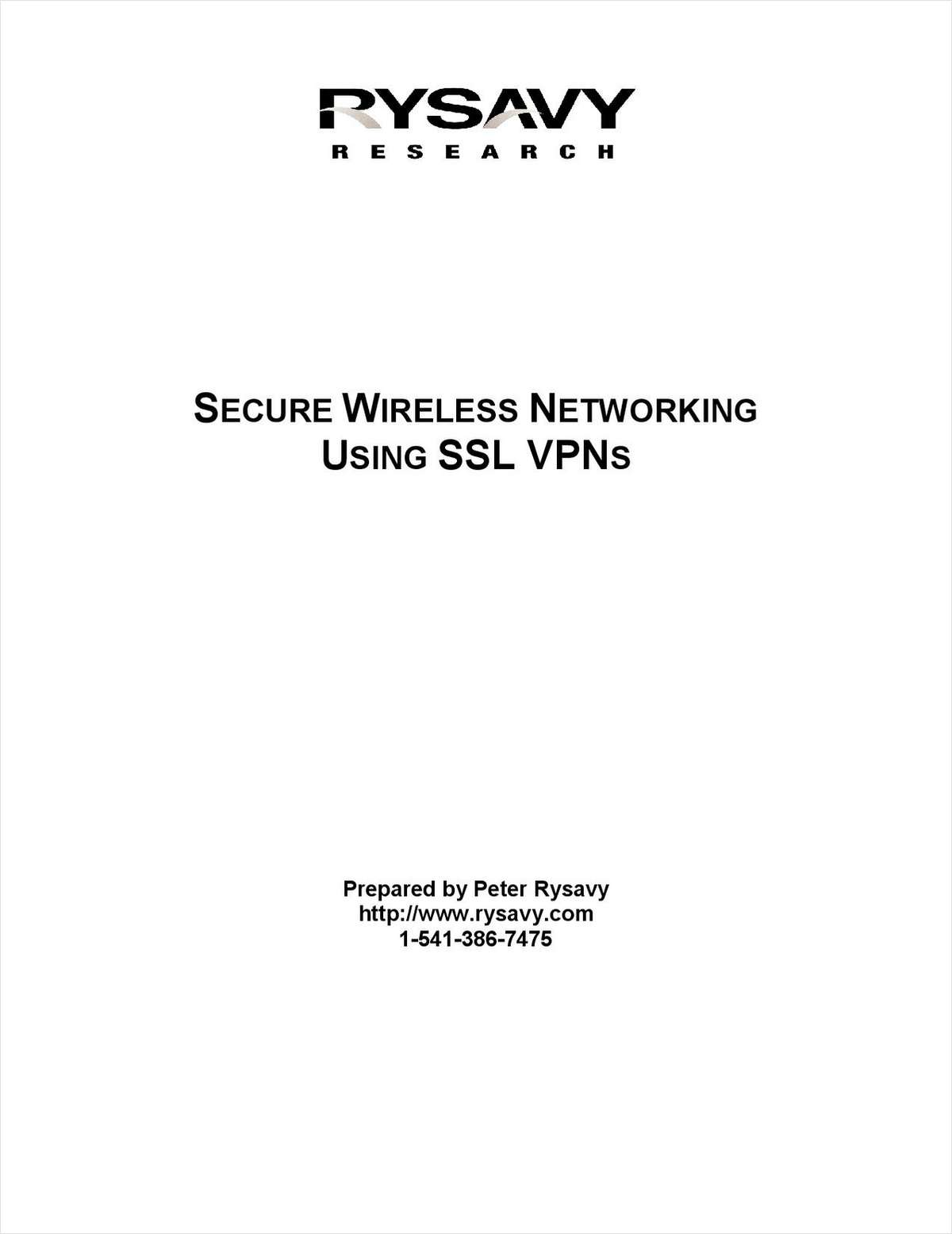 Secure Wireless Networking Using SSL VPNs