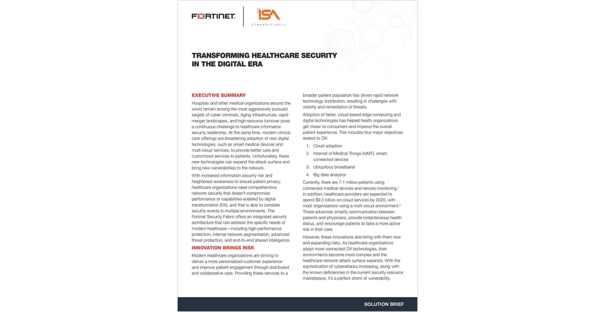 Transforming Healthcare Security in the Digital Era