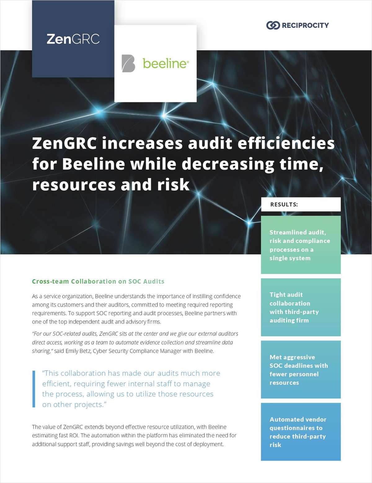 ZenGRC Increases Audit Efficiencies for Beeline While Decreasing, Time, Resources and Risk