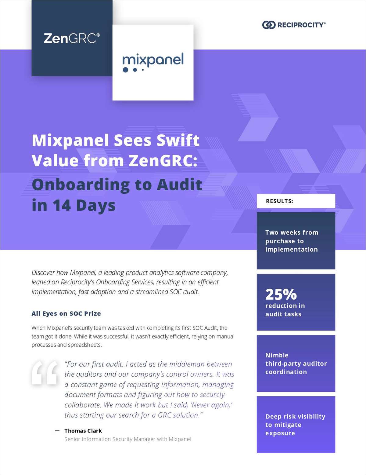 Mixpanel Sees Swift Value from ZenGRC: Onboarding to Audit in 14 Days