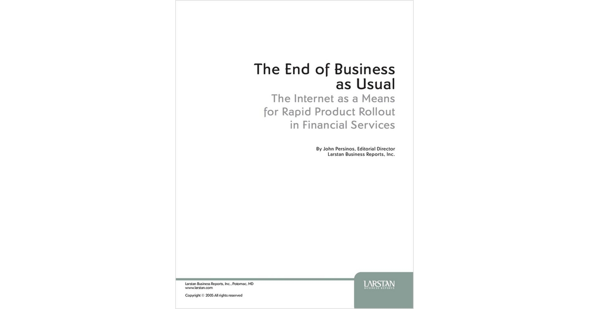 Rapid Product Rollout in Financial Services