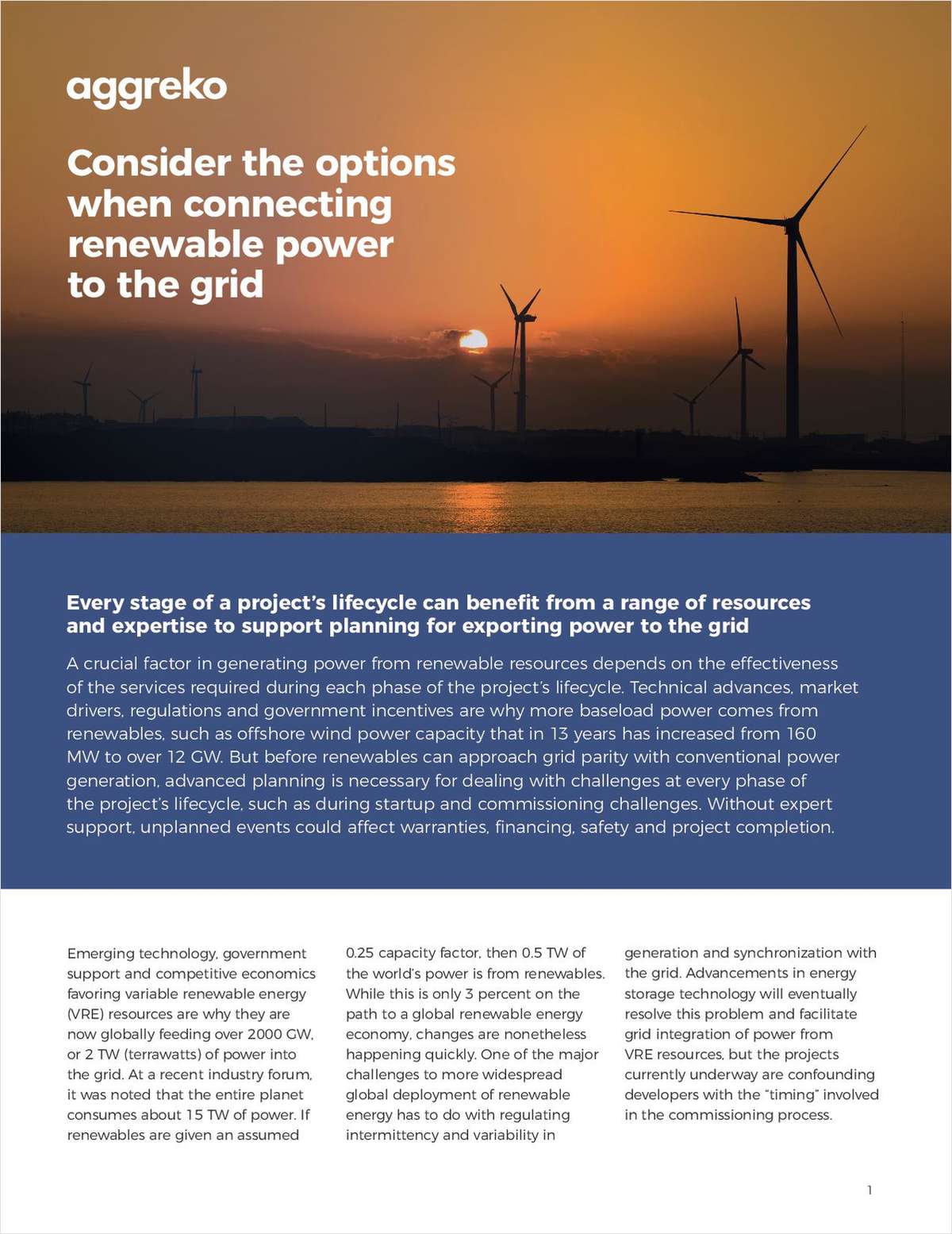 Consider the options when connecting renewable power to the grid