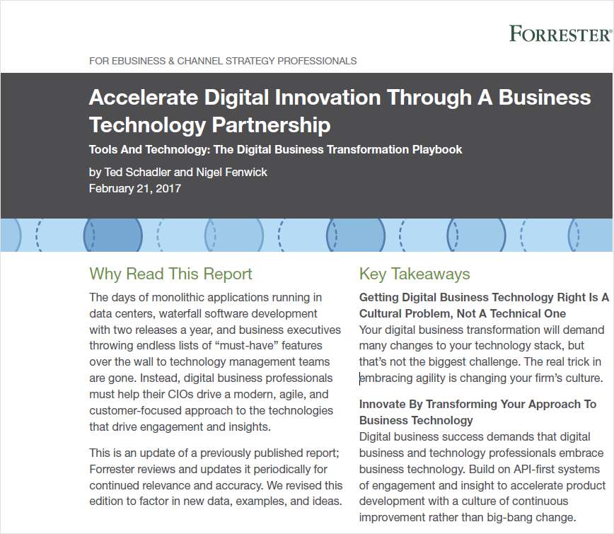 Accelerate Digital Innovation Through A Business  Technology Partnership