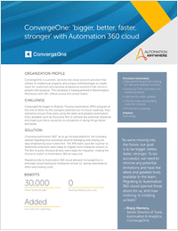 How did ConvergeOne save maintenance effort and hosting costs with Automation 360 cloud migration?