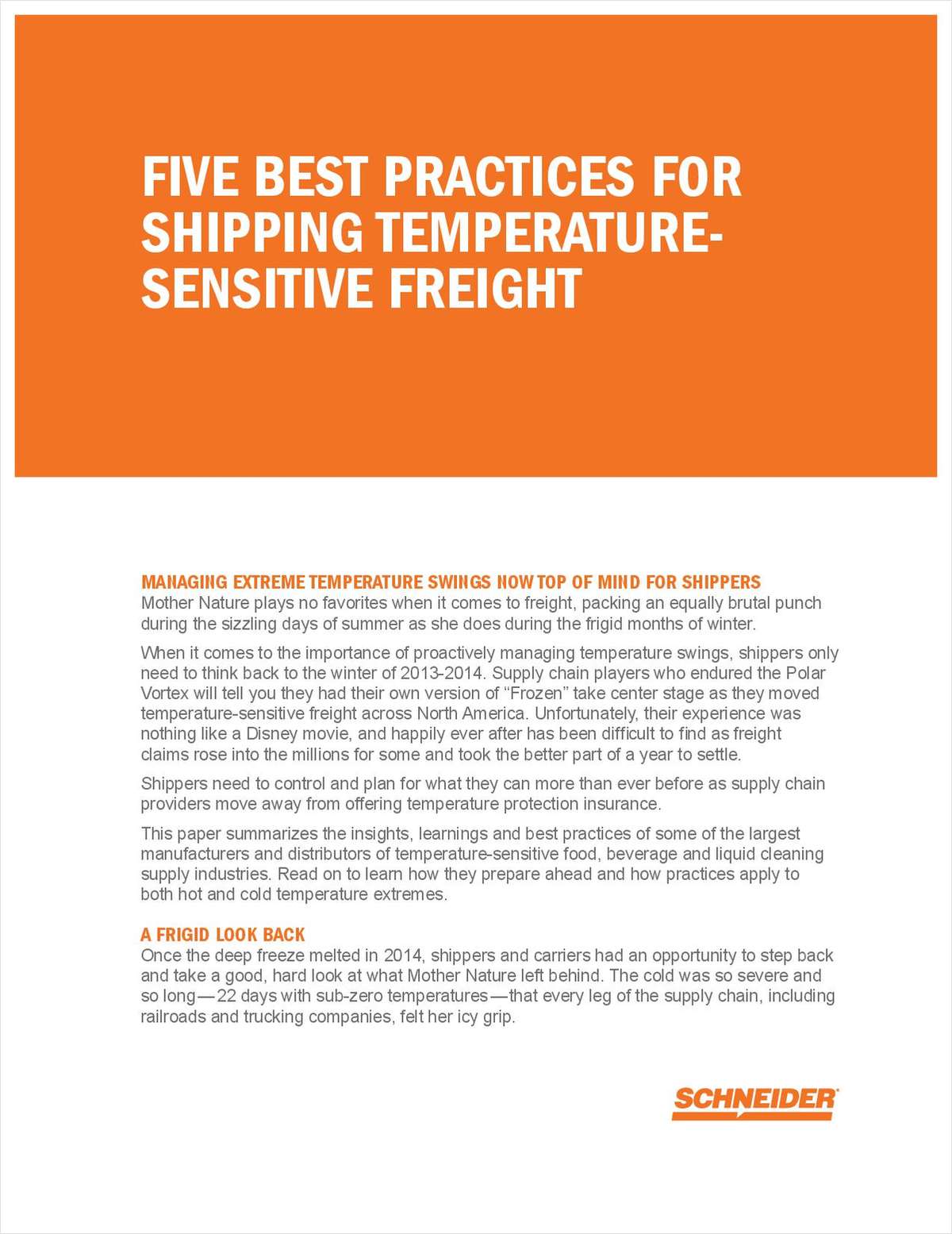 Five Best Practices the Polar Vortex Taught Shippers About Temperature Protection