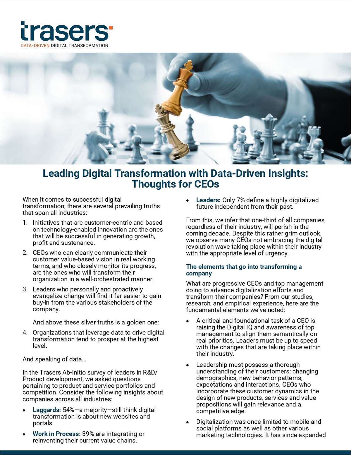 Leading Digital Transformations with Data-Driven Insights: Thoughts for CEOs