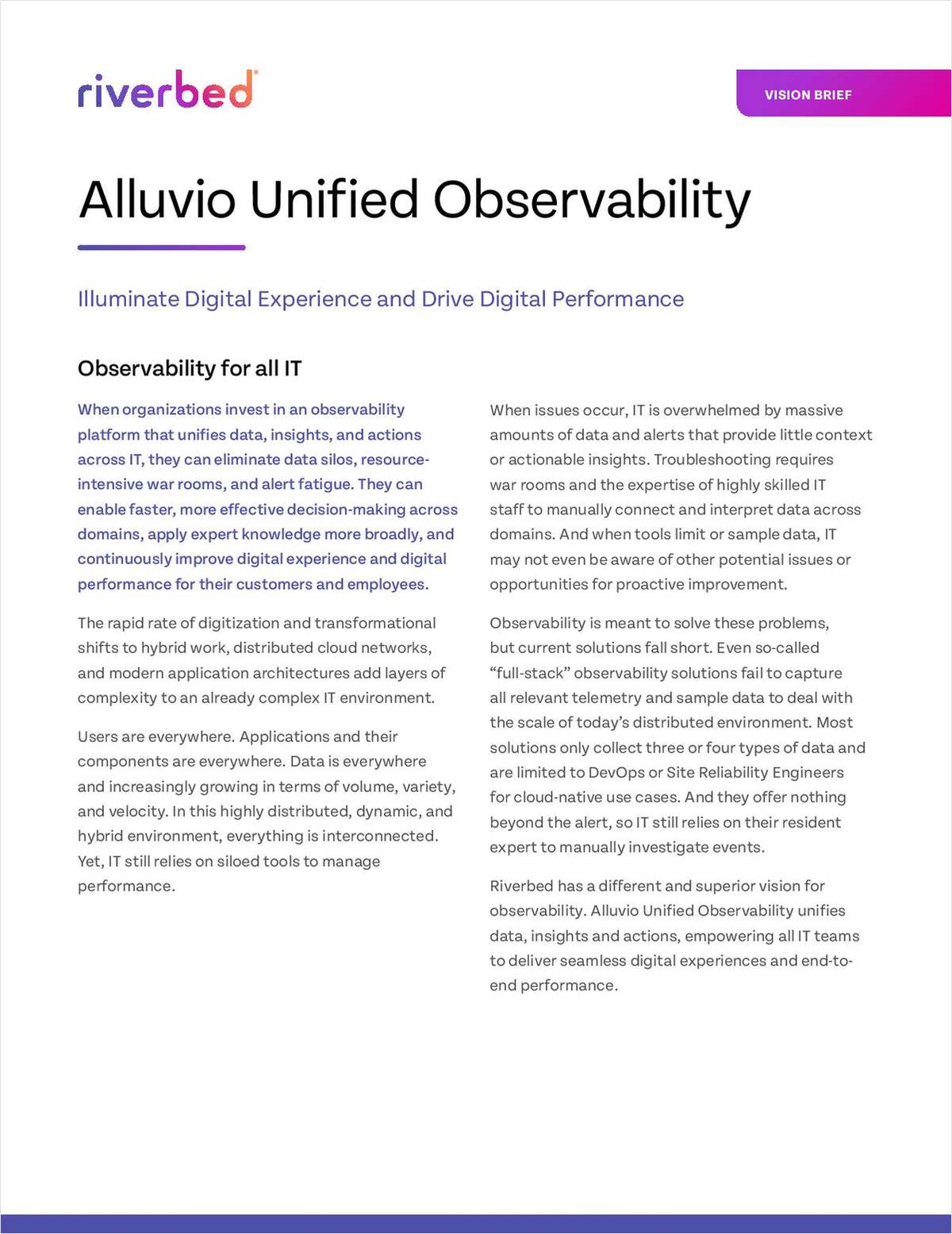Alluvio Unified Observability
