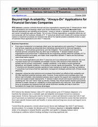 Beyond High Availability: “Always-On” Applications for Financial Services