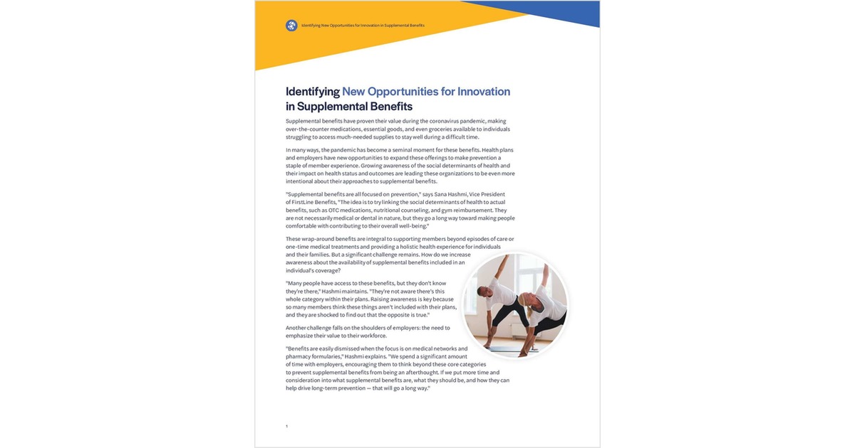 Expanding the Role of Supplemental Benefits into All Areas of Health