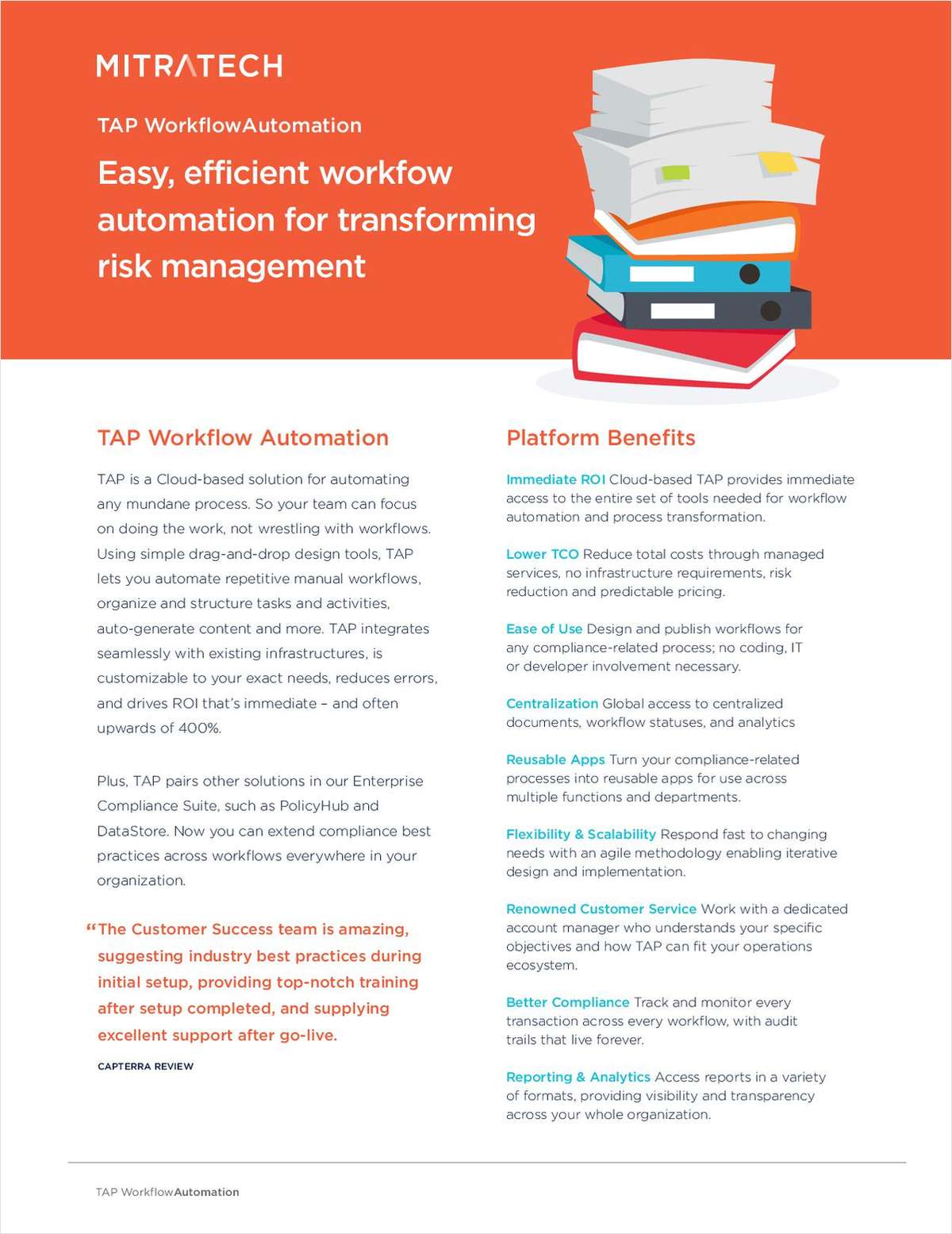 TAP Workflow Automation for Transforming Risk Management
