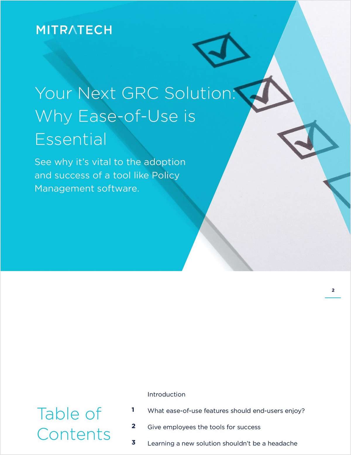 Your Next GRC Solution: Why Ease-of-Use is Essential - Mitratech eBook --