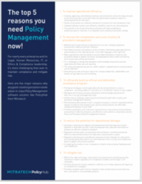 Top 5 Reasons You Need Policy Management