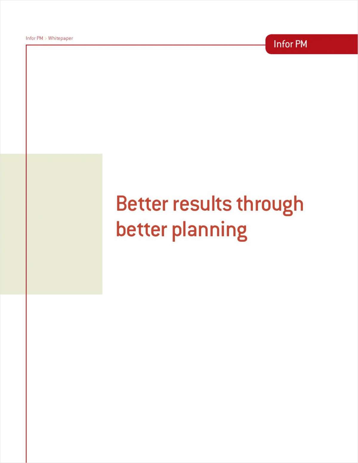 Better Results through Better Planning, Budgeting & Forecasting