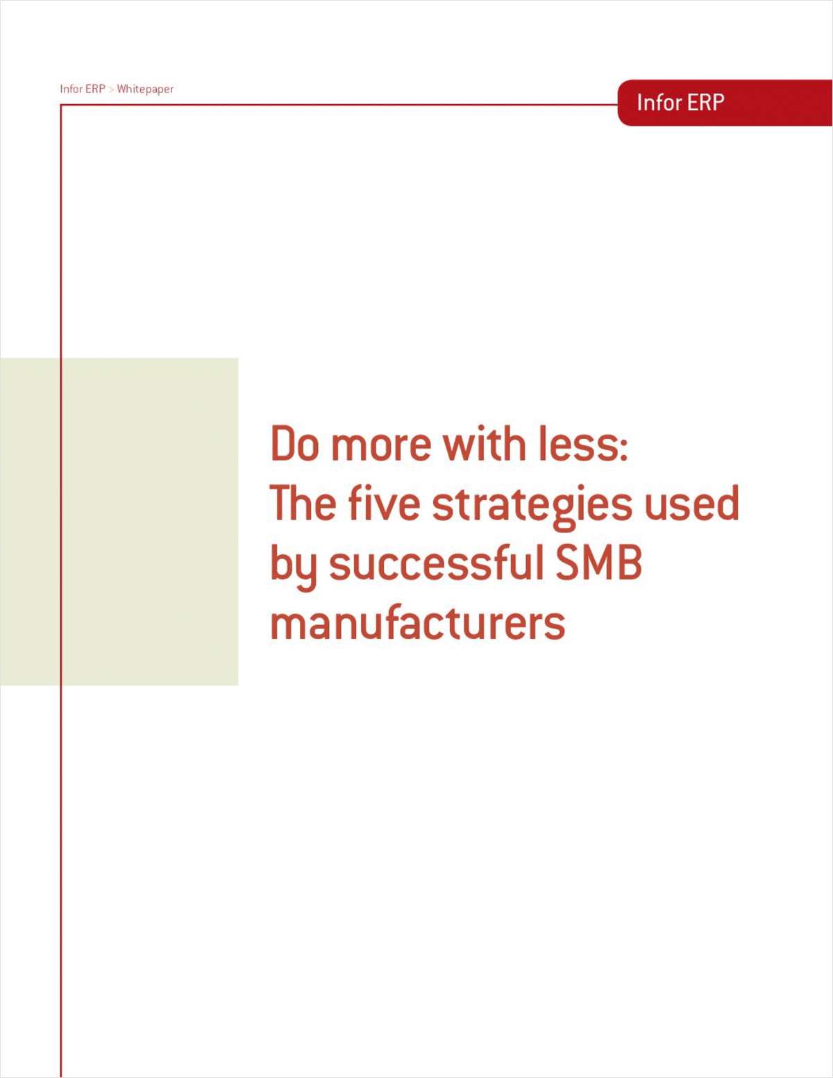 The Five Strategies Used by Successful Small Midsized Manufacturers