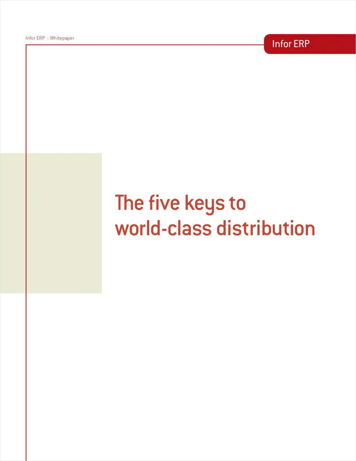 The Five Keys to World-Class Distribution
