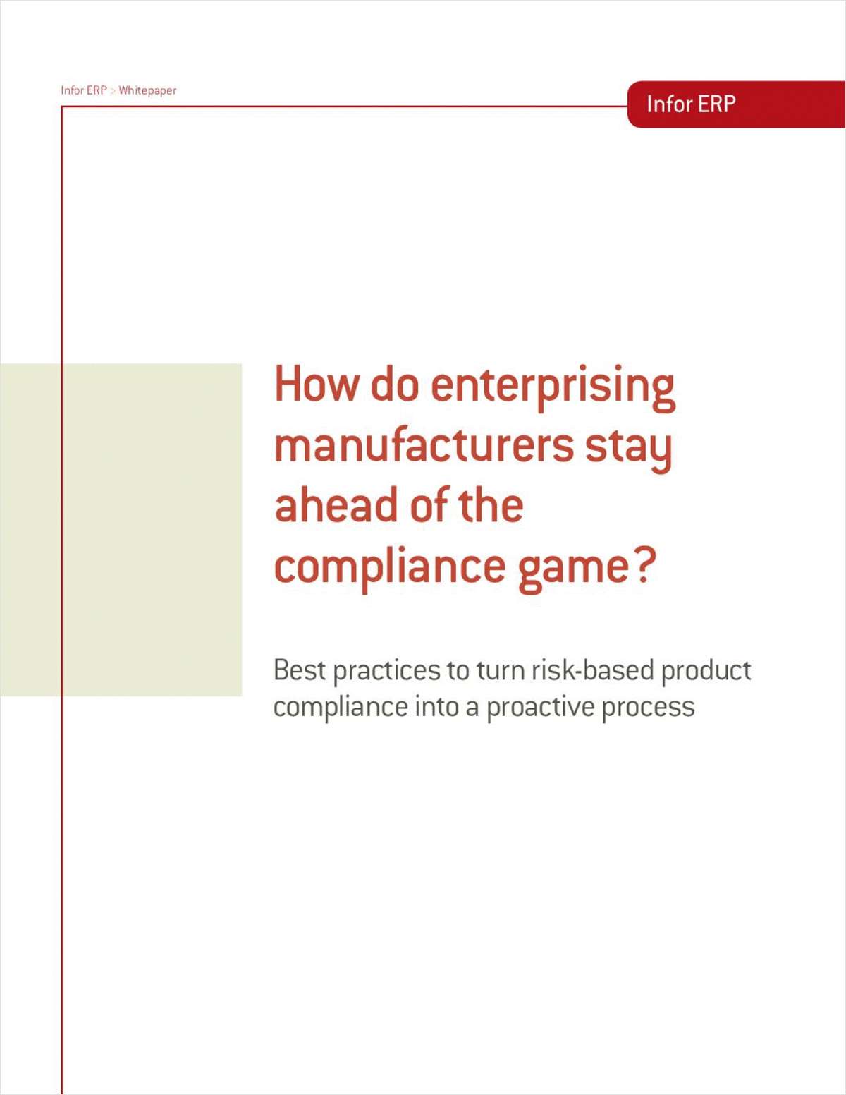 How do Enterprising Manufacturers Stay Ahead of the Compliance Game?
