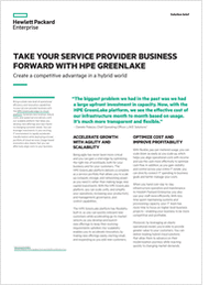 Take Your Service Provider Business Forward with HPE GreenLake