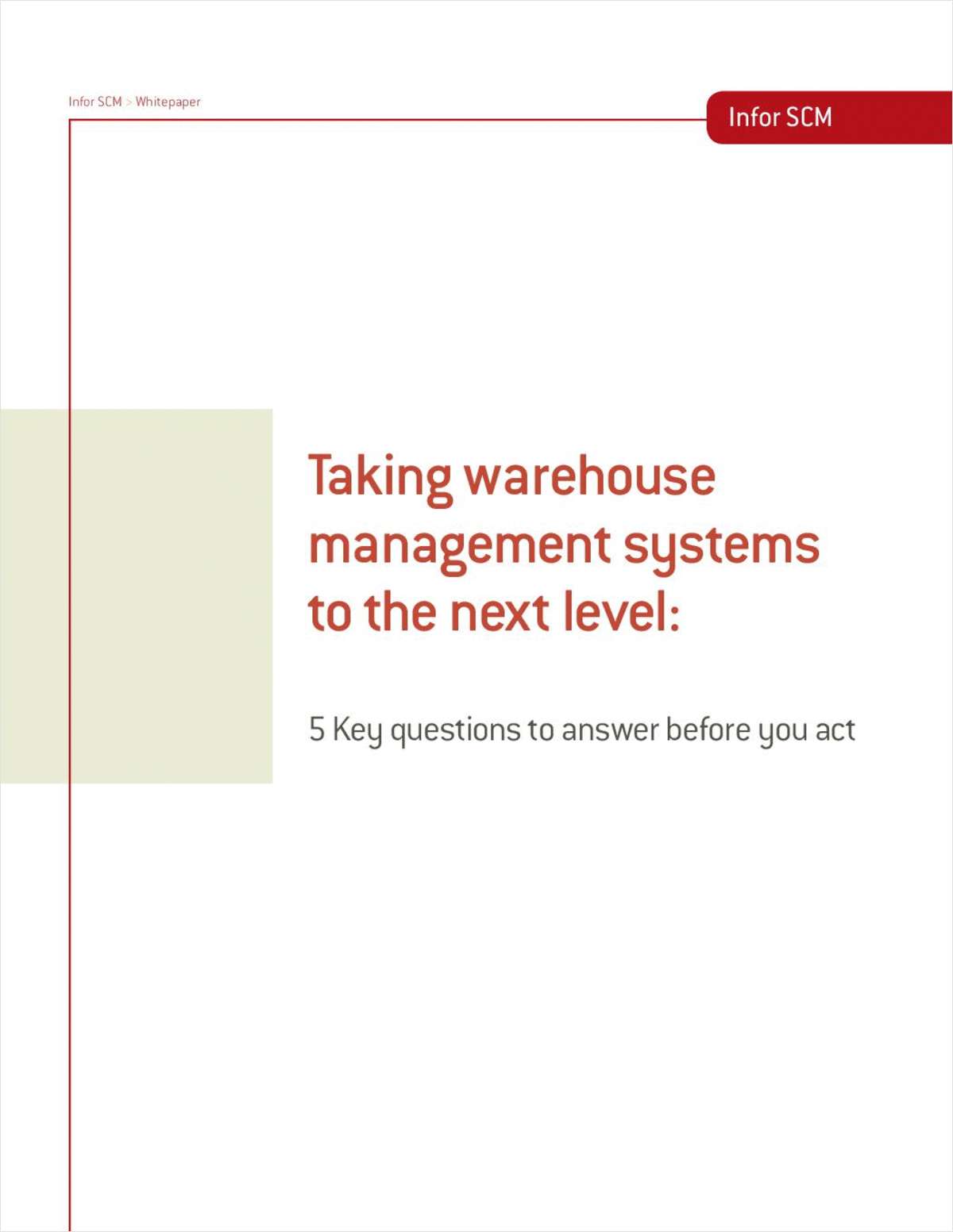 Taking Warehouse Management Systems to the Next Level: 5 Key Questions to Answer Before You Act