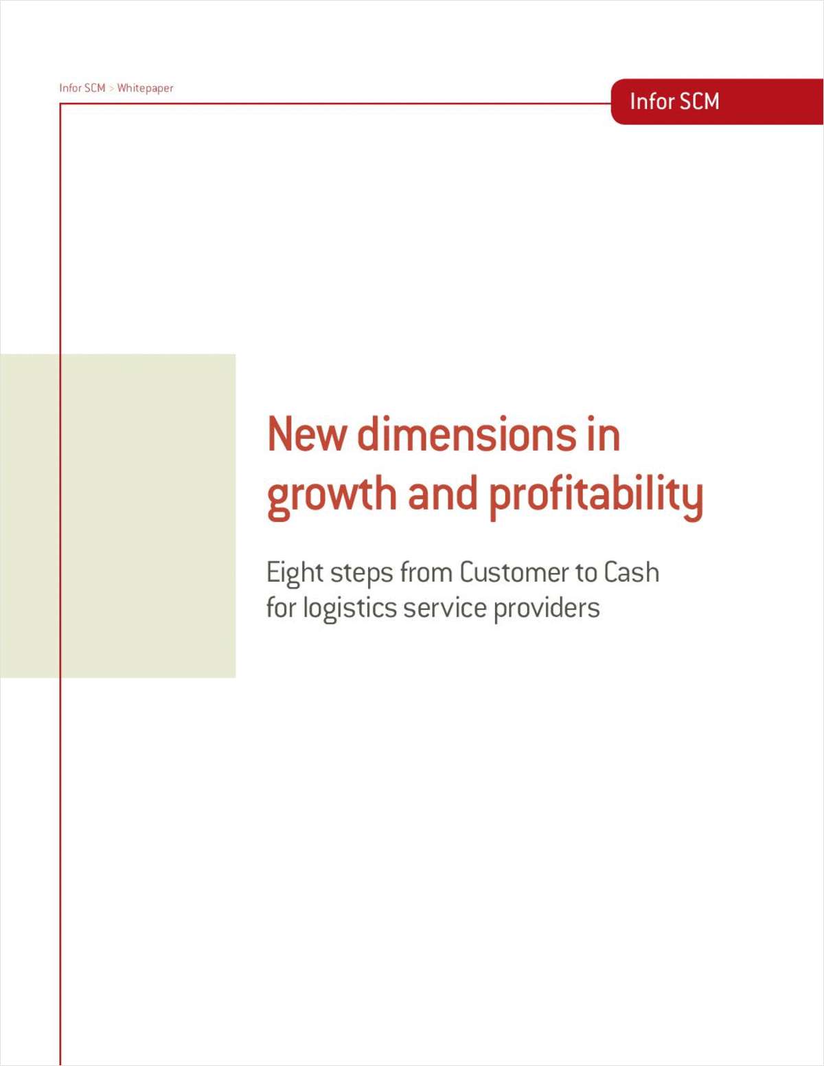New Dimensions in Growth and Profitability: Eight Steps from Customer to Cash