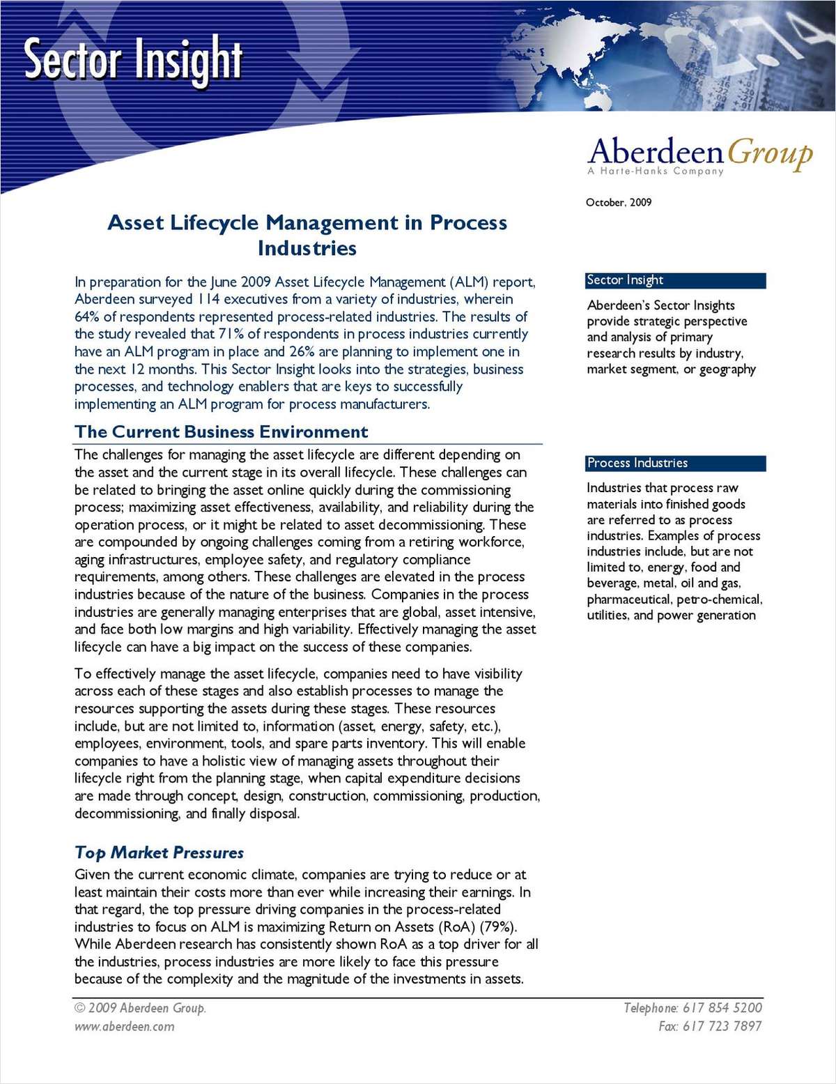 Best Practices in Asset Management for Process Manufacturers
