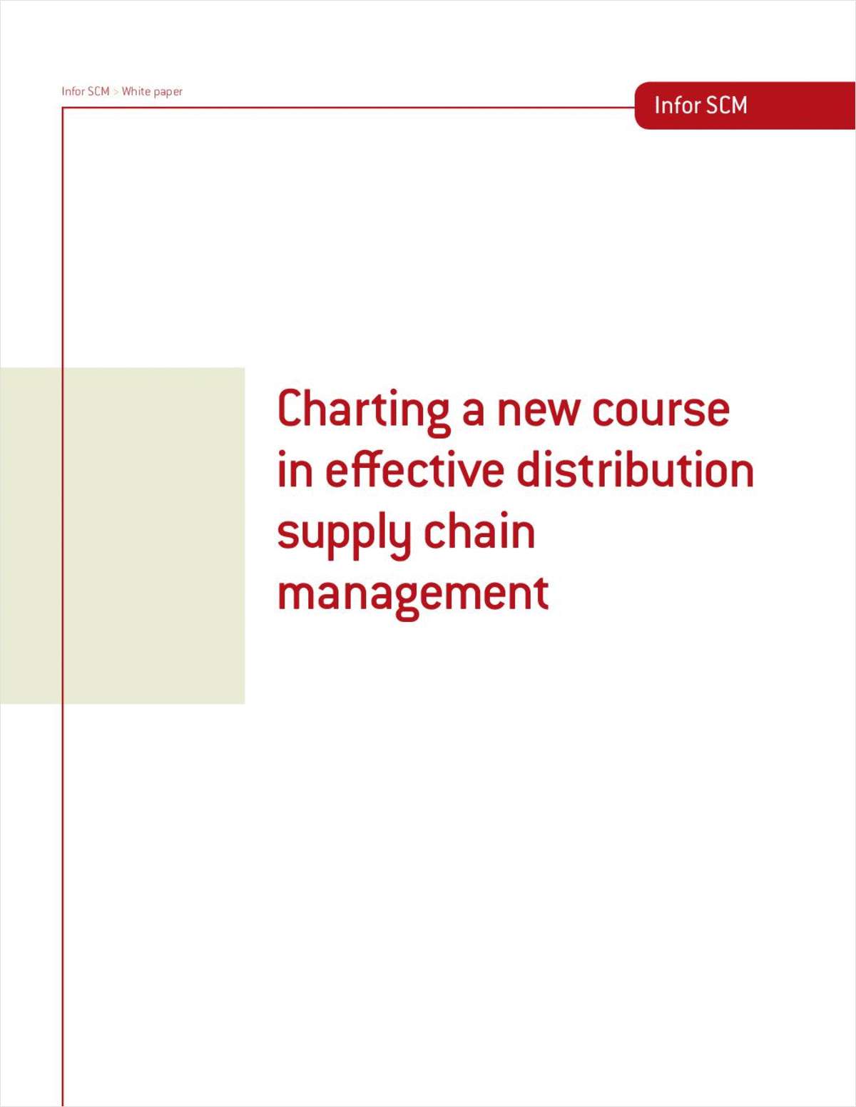 Charting a New Course in Effective Distribution Supply Chain Management