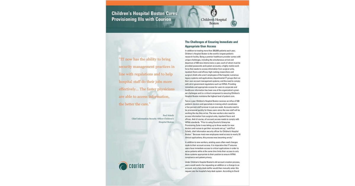 Ensuring Immediate and Appropriate User Access in the Healthcare Industry