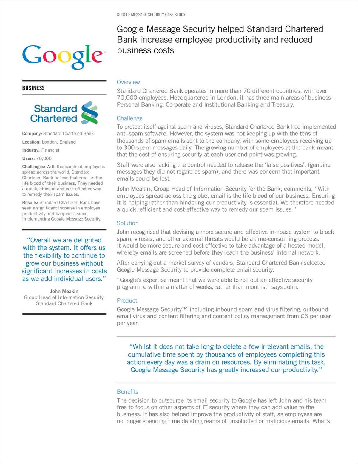 Global Financial Services Company Protects Their Email Infrastructure with Google Message Security