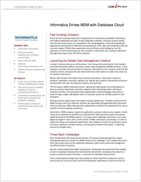 Informatica Drives MDM with Oracle Database Cloud