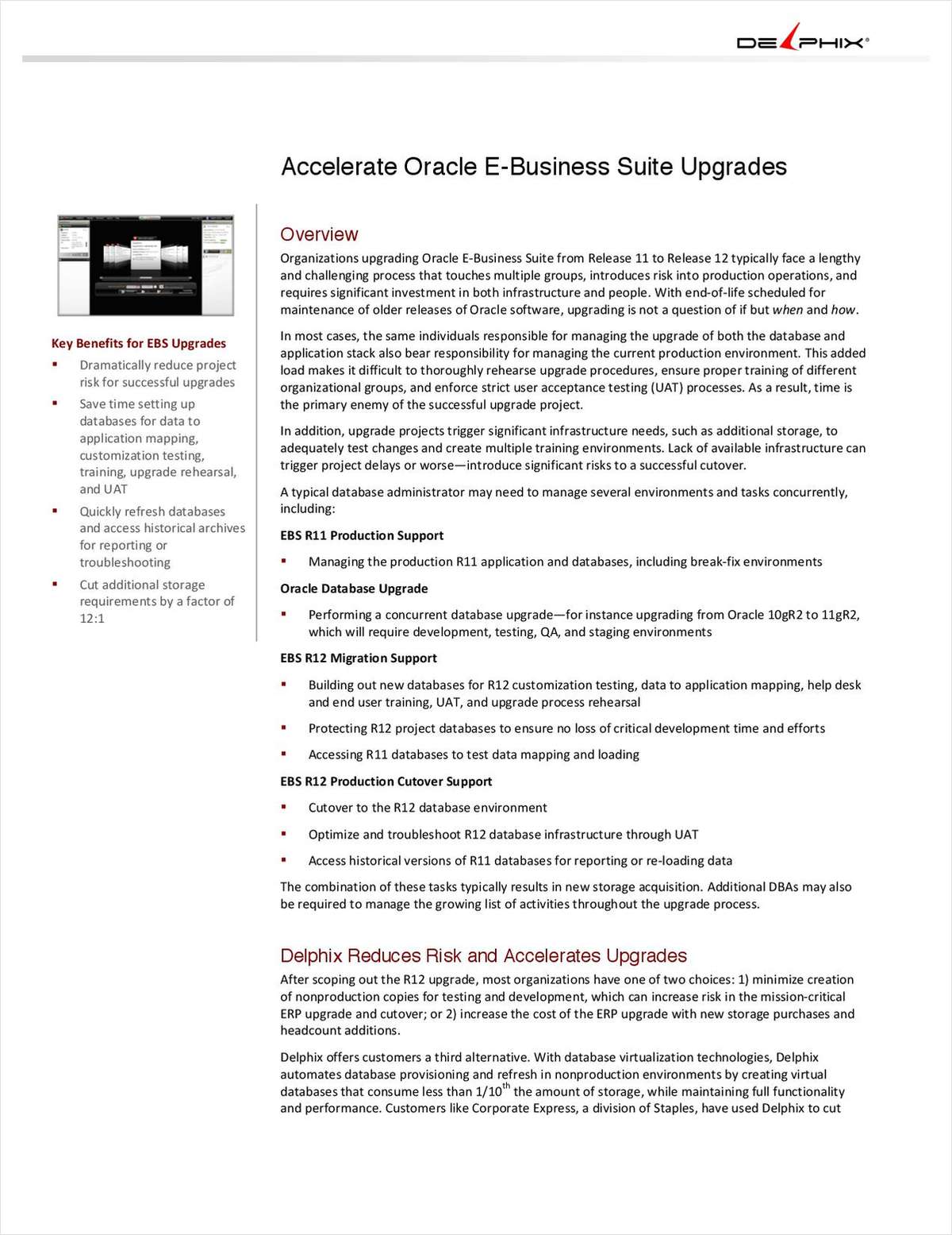 Accelerate, De-risk Oracle EBS Upgrades