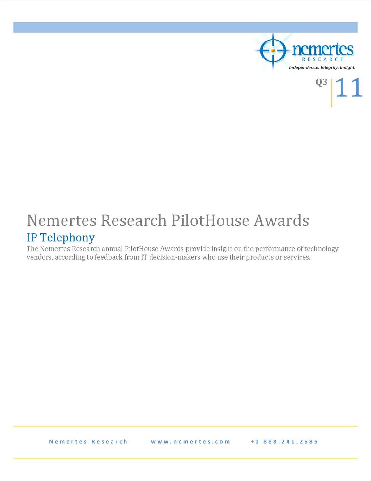 Nemertes Research PilotHouse Awards: IP Telephony