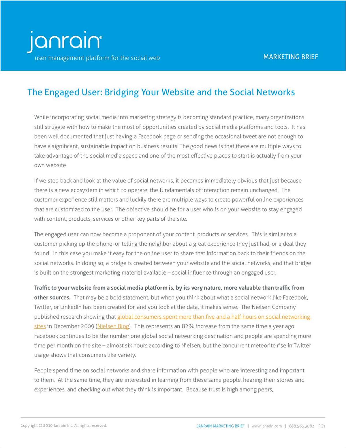 The Engaged User: Bridging Your Website and Social Networks
