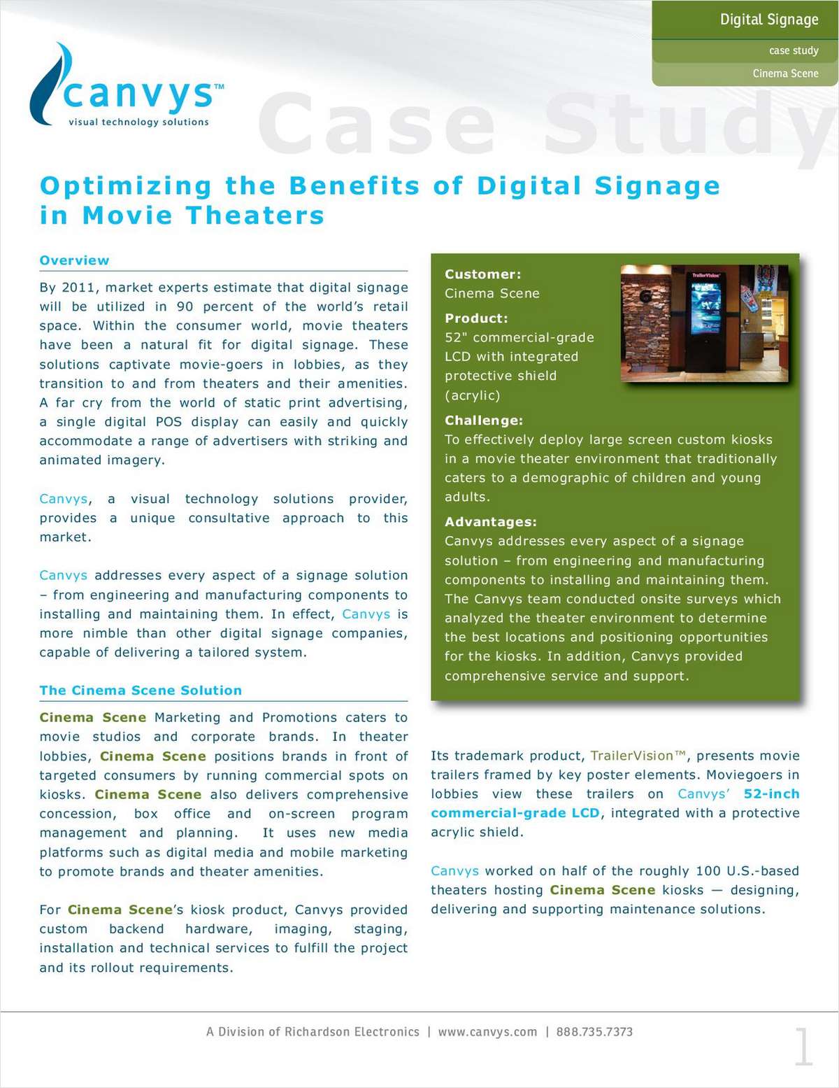 Canvys Case Study: Optimizing the Benefits of Digital Signage in Movie Theaters
