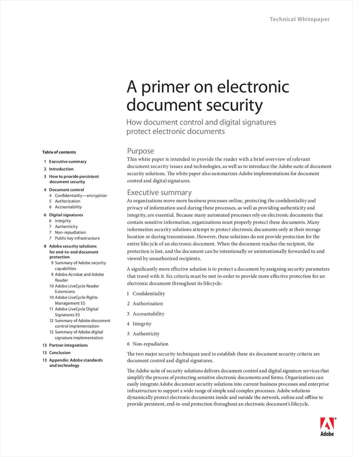 A Primer On Electronic Document Security