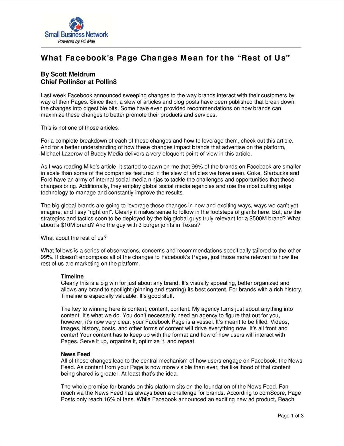 What Facebook's Page Changes Mean for the 'Rest of Us'