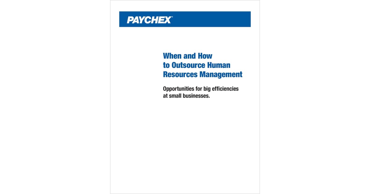 When and How to Outsource Human Resources Management