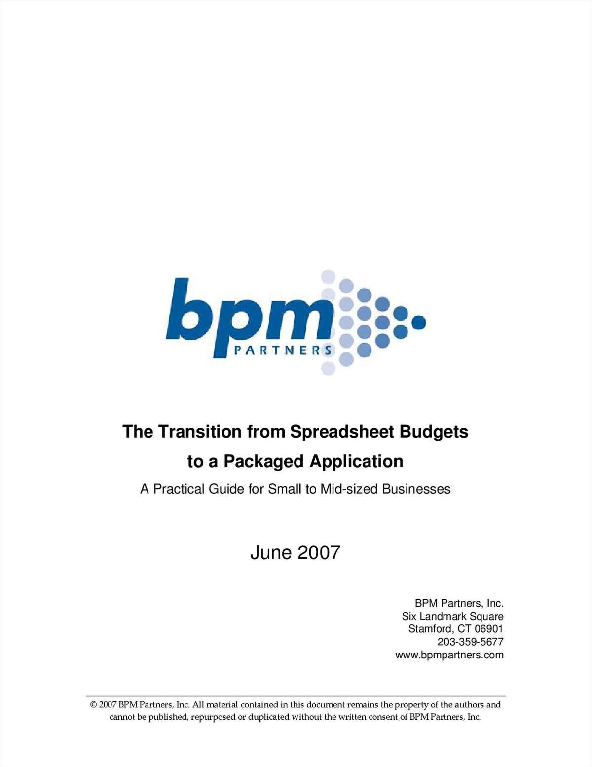 The Transition from Spreadsheet Budgets to a Packaged Application: A Practical Guide for Small to Mid-sized Businesses