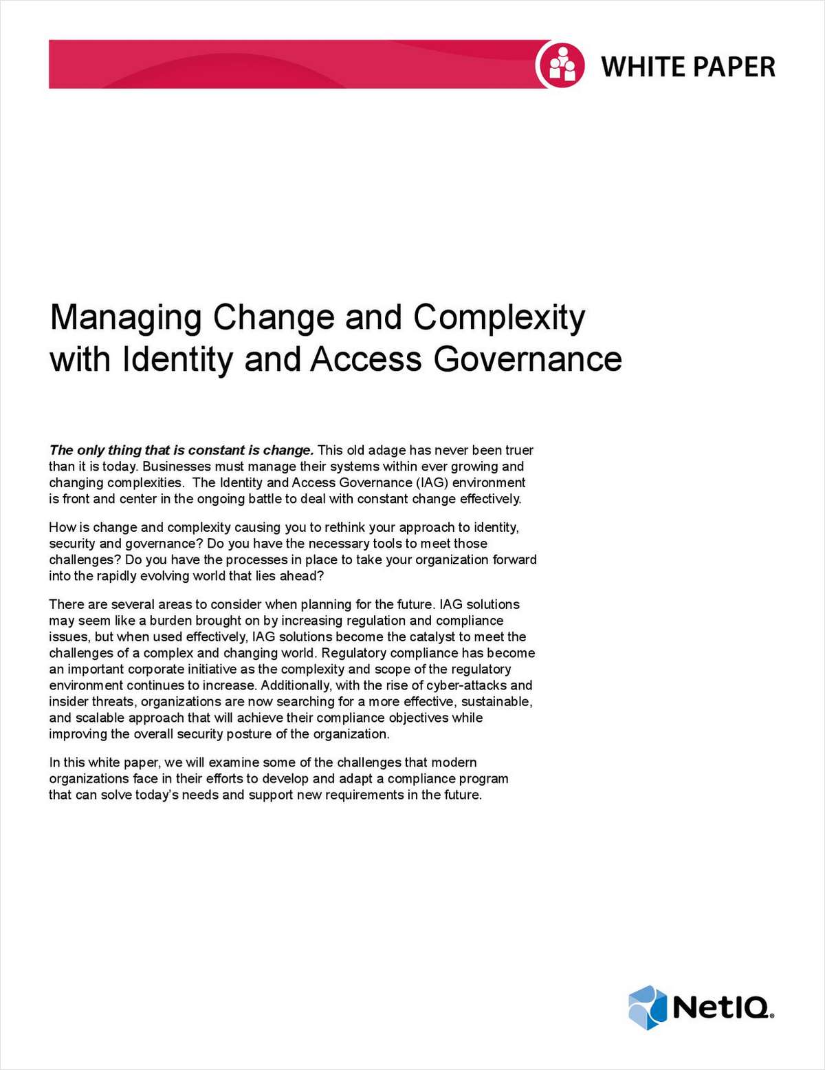 Managing Change and Complexity with Identity and Access Governance