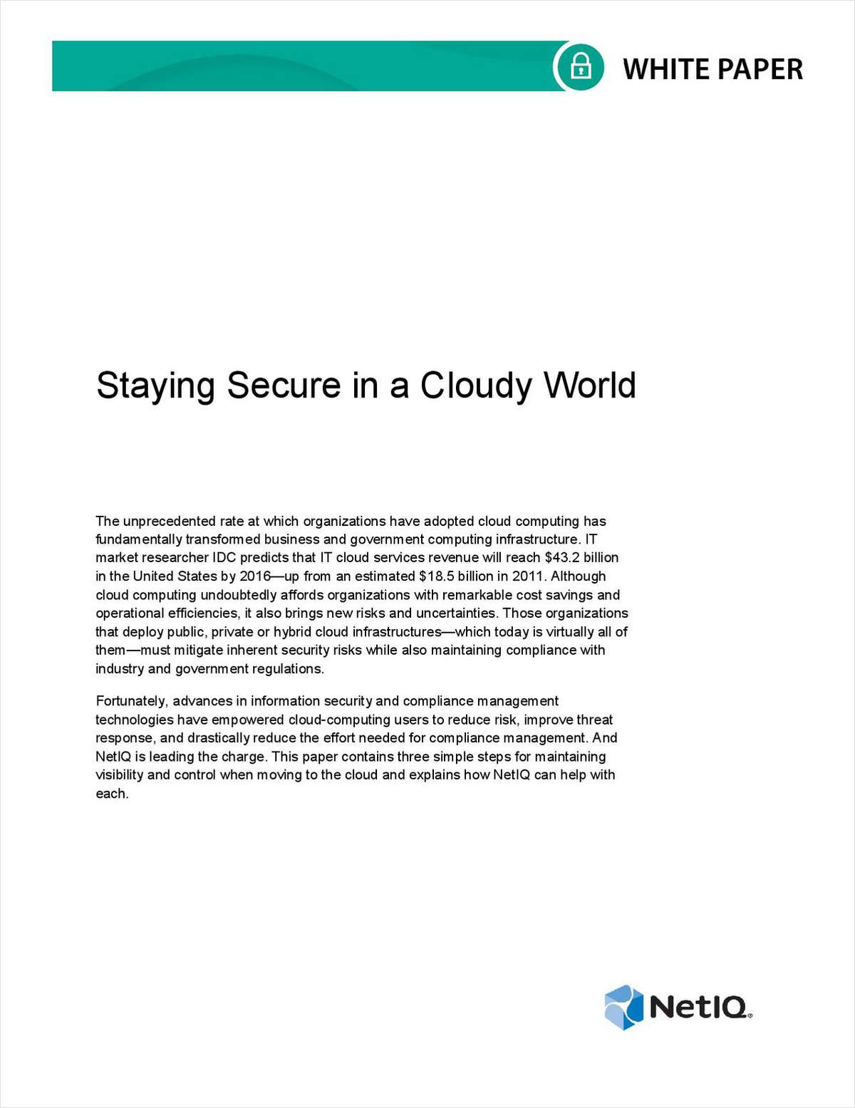 Staying Secure in a Cloudy World