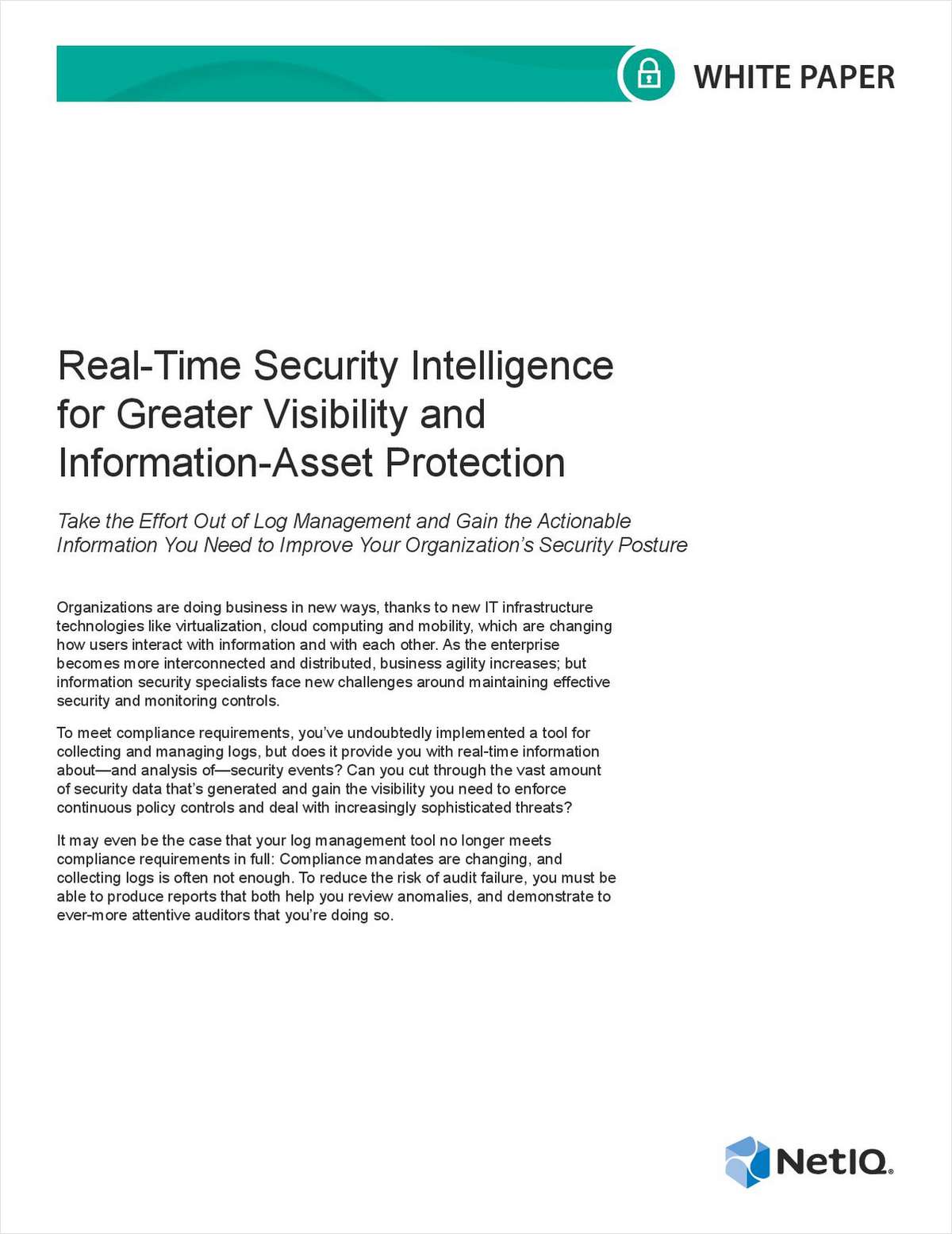 Real-Time Security Intelligence for Greater Visibility and Information-Asset Protection